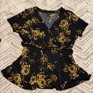 Torrid Black and Gold Floral Dress Sz 2